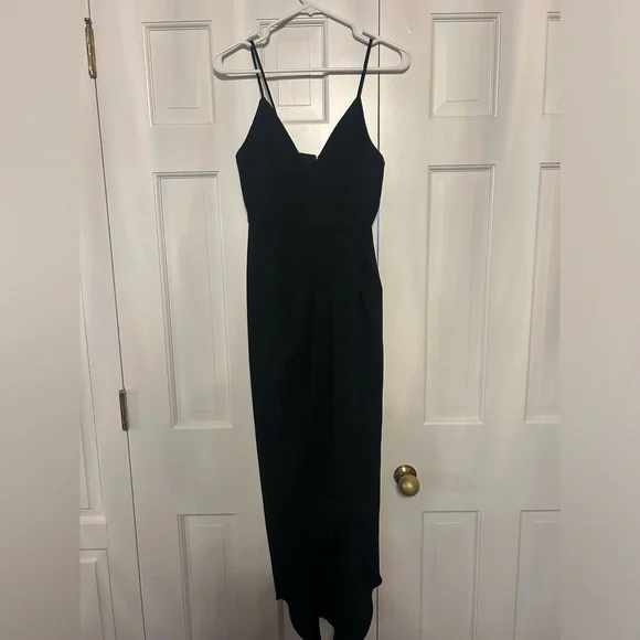 plus size black maxi dress with sleeves Olessia